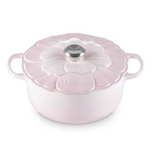 Le Creuset Signature Petal Round Casserole 26cm - Shell Pink